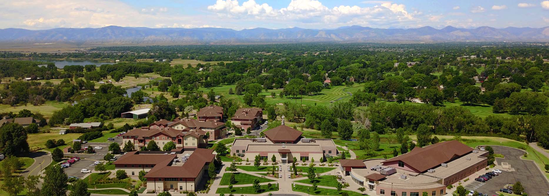 Aerial view of the Denver Campus with buildings