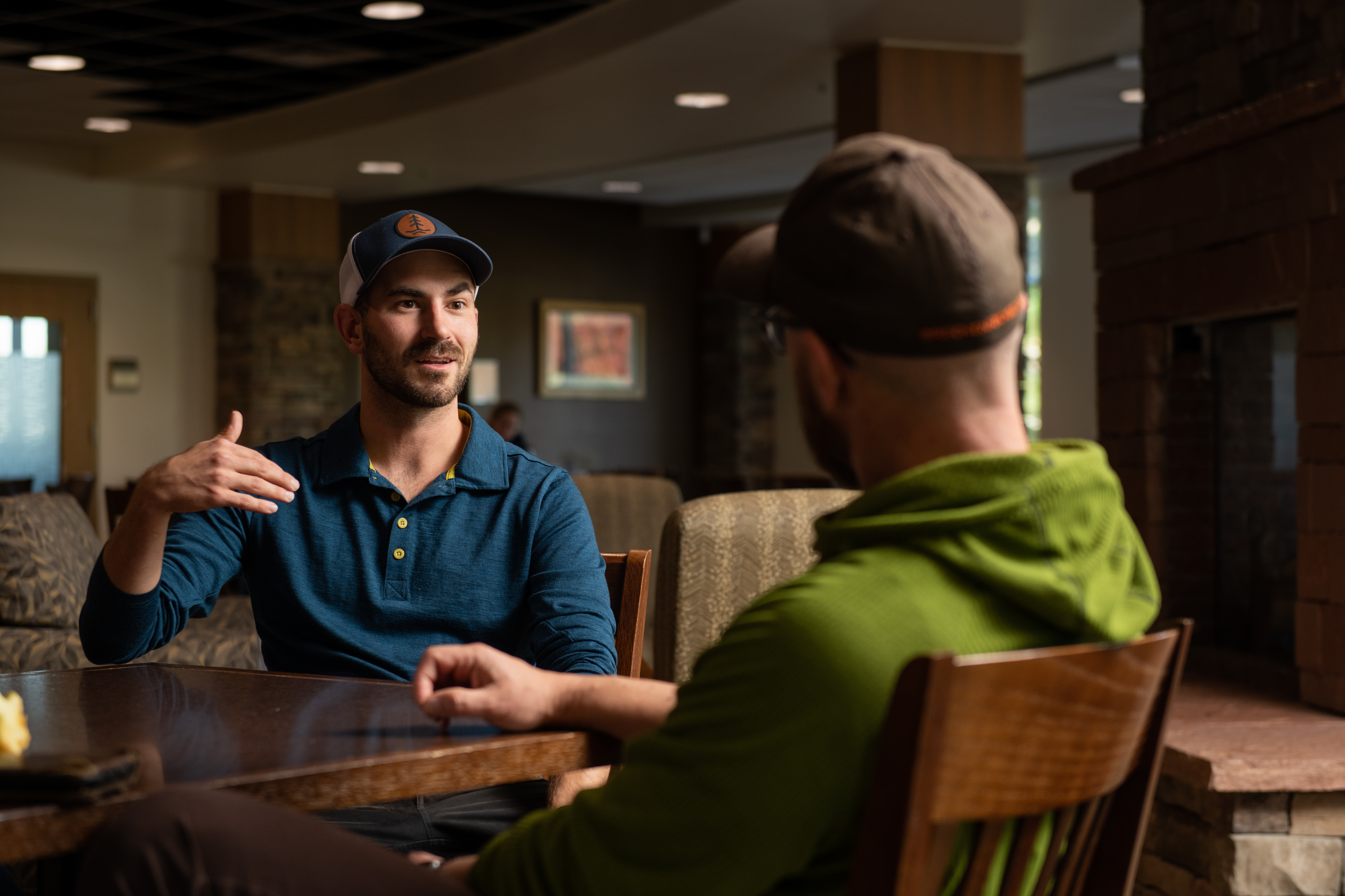 two students in student center